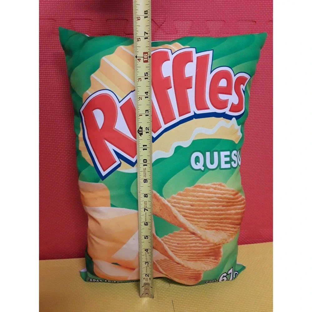 Lays Ruffles Queso Chip Snack Food Themed Pillow Novelty Home Decor 17'' Tall